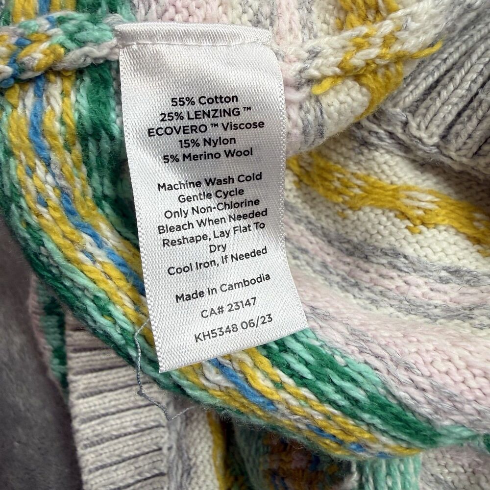 Talbots Winter Fair Isle Crewneck Sweater Women’s PL White Long Sleeve Pullover - Picture 7 of 7